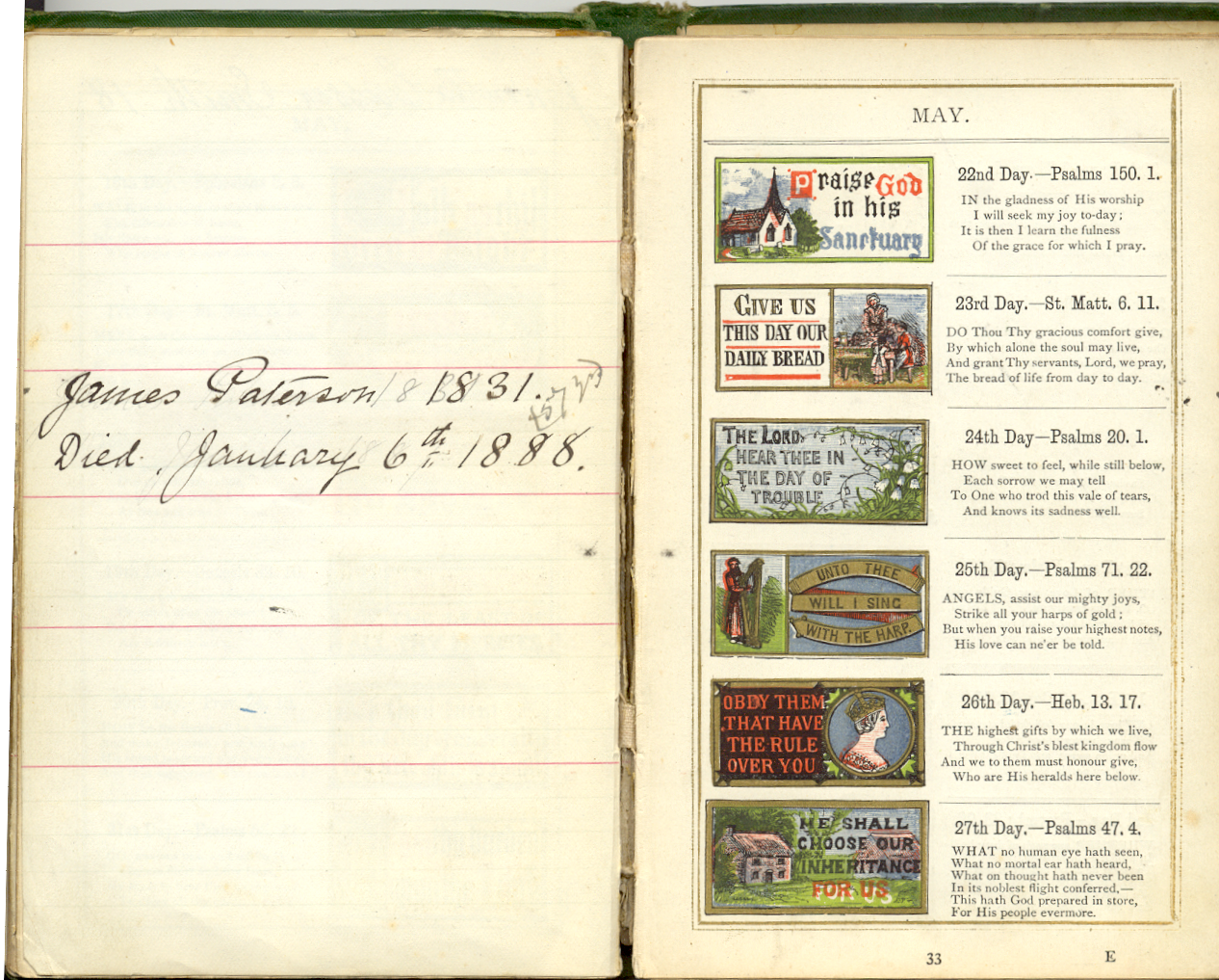 Jane Paterson Birthday Book